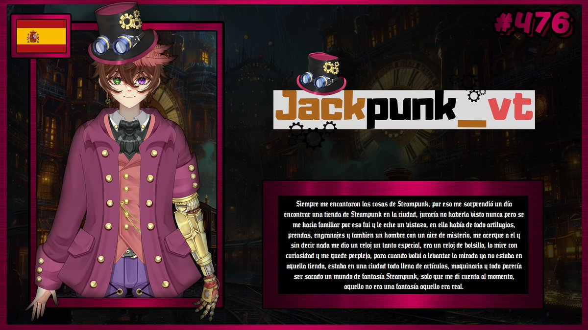 RitcherCode's tweet image. Ficha #476: @JackpunkVt 

Se agrega a la página oficial de VTuberDEX: vtuberdex.netlify.app

Muchas gracias por participar en este proyecto.