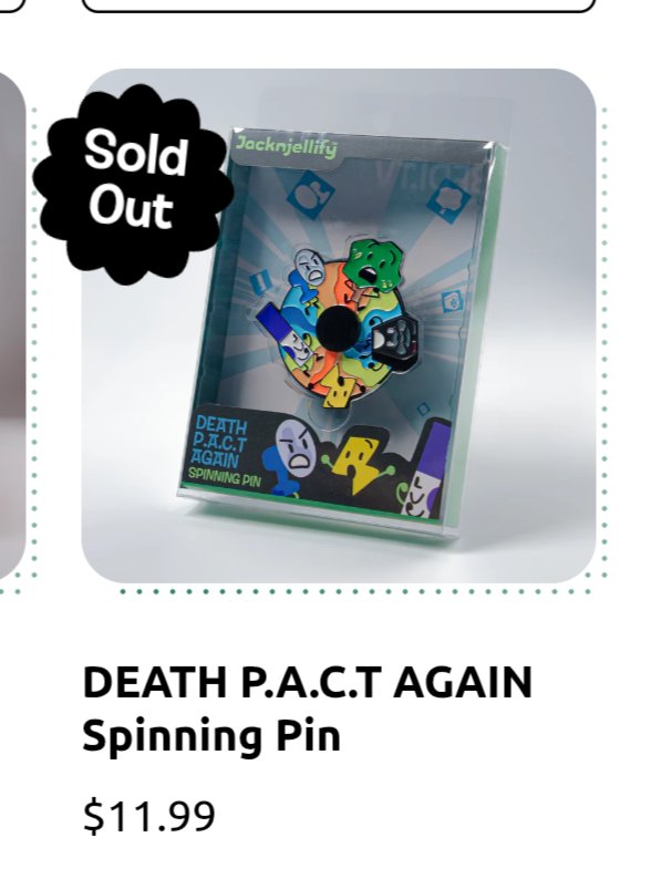 TwentyOOP's tweet image. The Death PACT Spinning Wheel Pin Is Out Of Stock! 

#osc #bfdi #objectshowcommunity #objectinvasion #itft #ppt2 #tpot #objectshow #hfjone #inanimateinsanity #animaticbattle