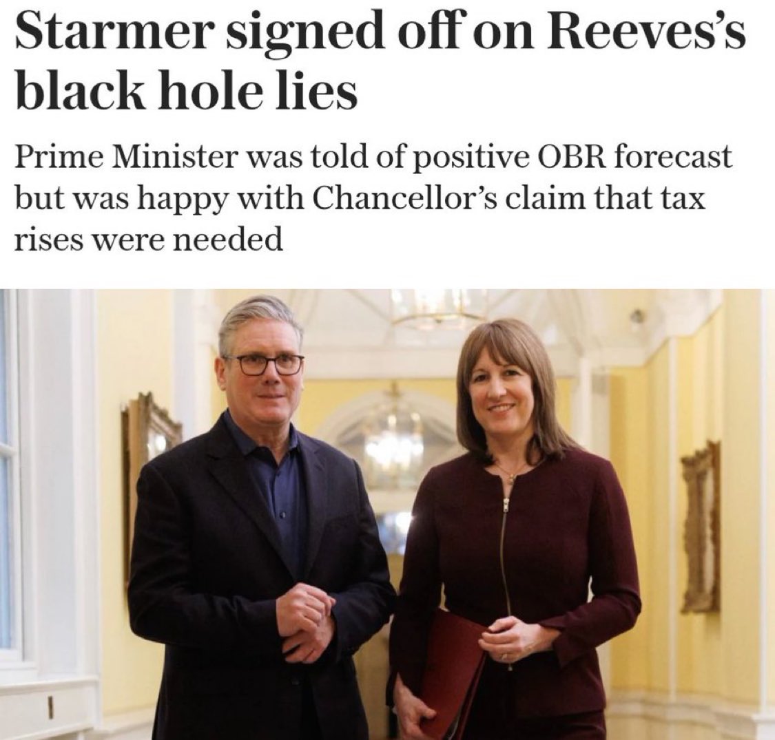 So when Keir Starmer accused Boris of lying, he demanded a resignation.

When Rachel Reeves lies, he signs it off.

Double standards are the only standards Starmer has.

Both need to go.