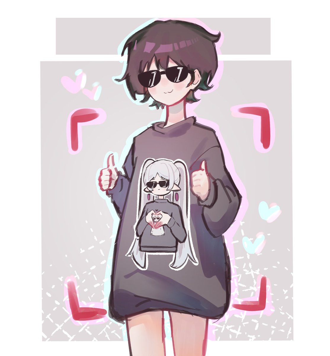 -in the process of opening an etsy shop

Thinking about designing a hoodie where the character in it is wearing a hoodie of the wearer (*ᴗ͈ˬᴗ͈)ꕤ*.ﾟ…
its a silly idea but would anyone buy this?
#SmallBusiness #frieren #merch #Poll