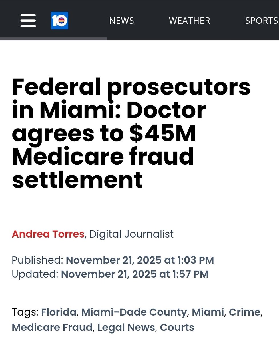 eddie_tee's tweet photo. Yet people are locked up for a broken tail light of passing counterfeit notes.
They sometimes end up dying.
Sigh. #Medicare #fraud #criminaldoctor #Miami https://t.co/OhTn5n4UfW