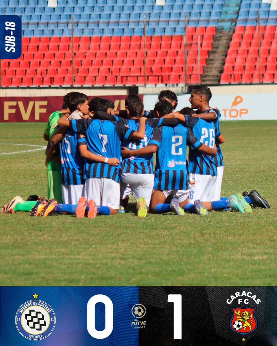 CanteraMineros's tweet image. #LigaFUTVEJunior | #Sub18 | IDA Semifinal | 🕒 90+6&apos; -  Final del partido en casa ¡Nos vemos en Caracas! 😡⚔️

#Mineros 0-1  @JuvenilesCFC

#ElFuturodelFutve
#VamosMineros ⚫🔵