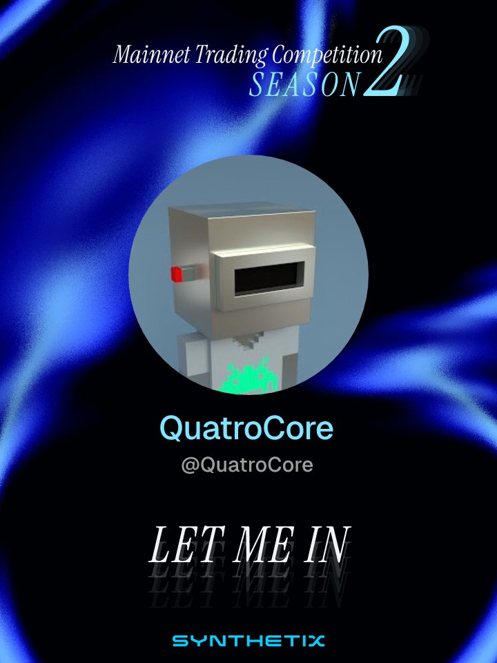 QuatroCore's tweet photo. LET ME IN! @synthetix Season 2 Trading Competition https://t.co/Yc0OZ8jcV2 https://t.co/jaE1h35c4b