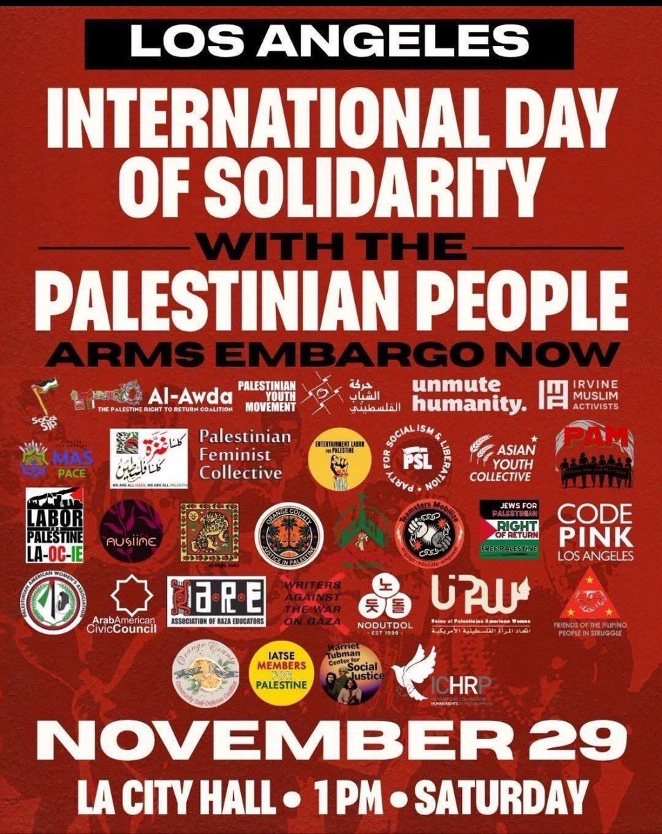 Calling all Angelenos, near or around DTLA. This is Happening Now! #FreePalestine  #EndGenocide