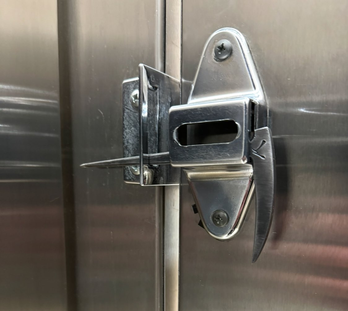 My MicroDickPick secures the stall door at BladeShow Atlanta last year