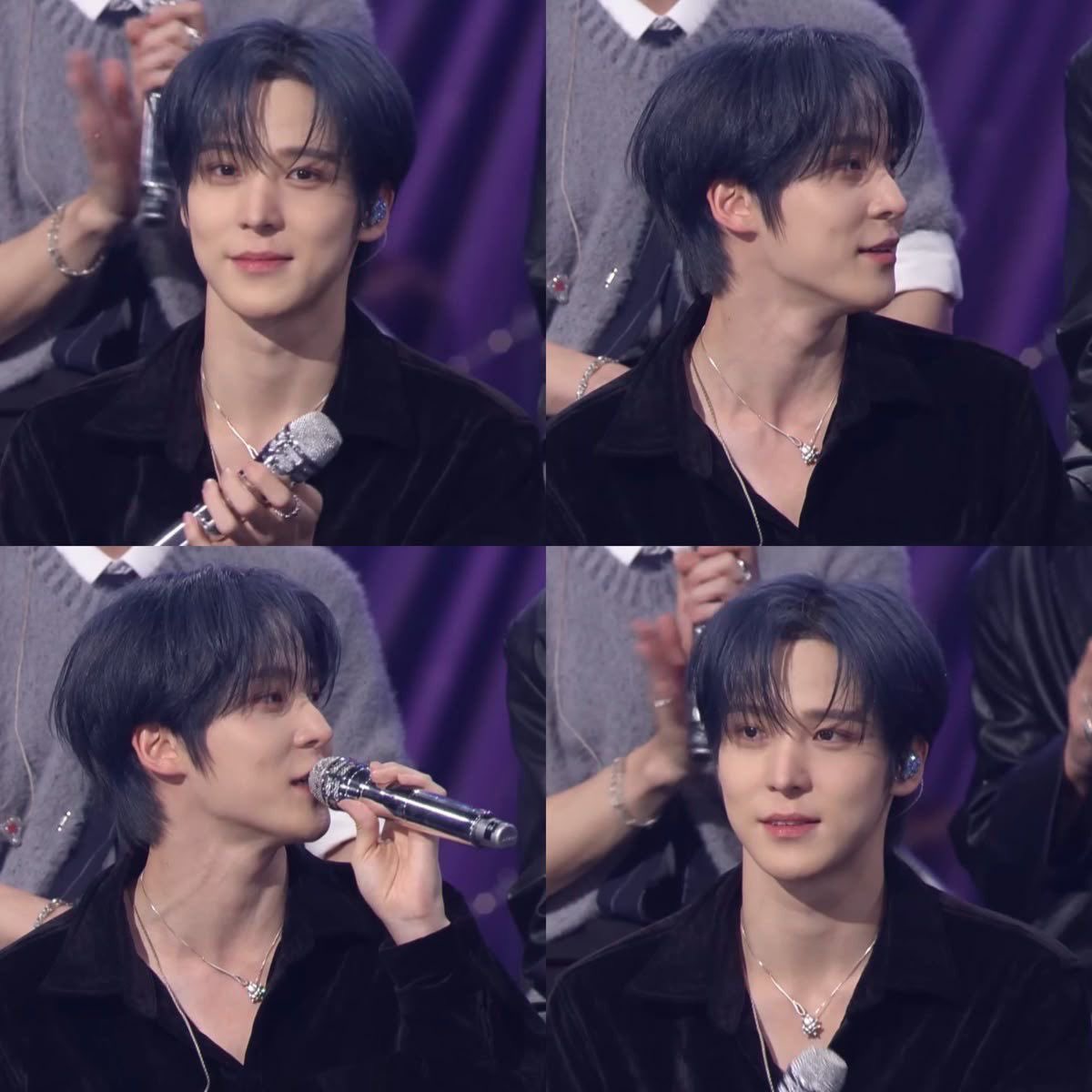 ateezswifeee's tweet image. his blue hair