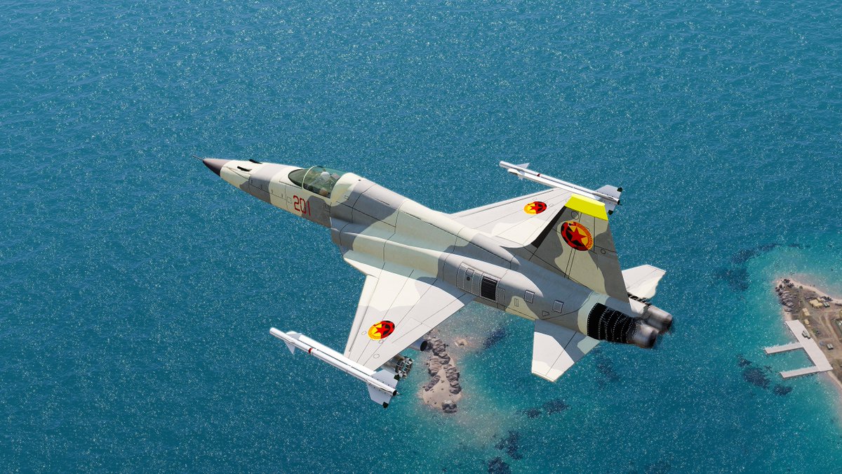 Viper1Zero's tweet image. F-5 (MiG-28 per @ProjectRacs lore) has always been a favorite. Something about economic light fighters that calls to us.