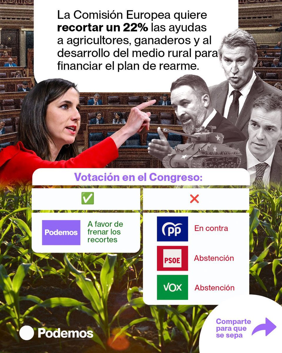 La Comisión Europea quiere recortar un 22% las ayudas a agricultores, ganaderos y al desarrollo del medio rural para financiar el plan de rearme.