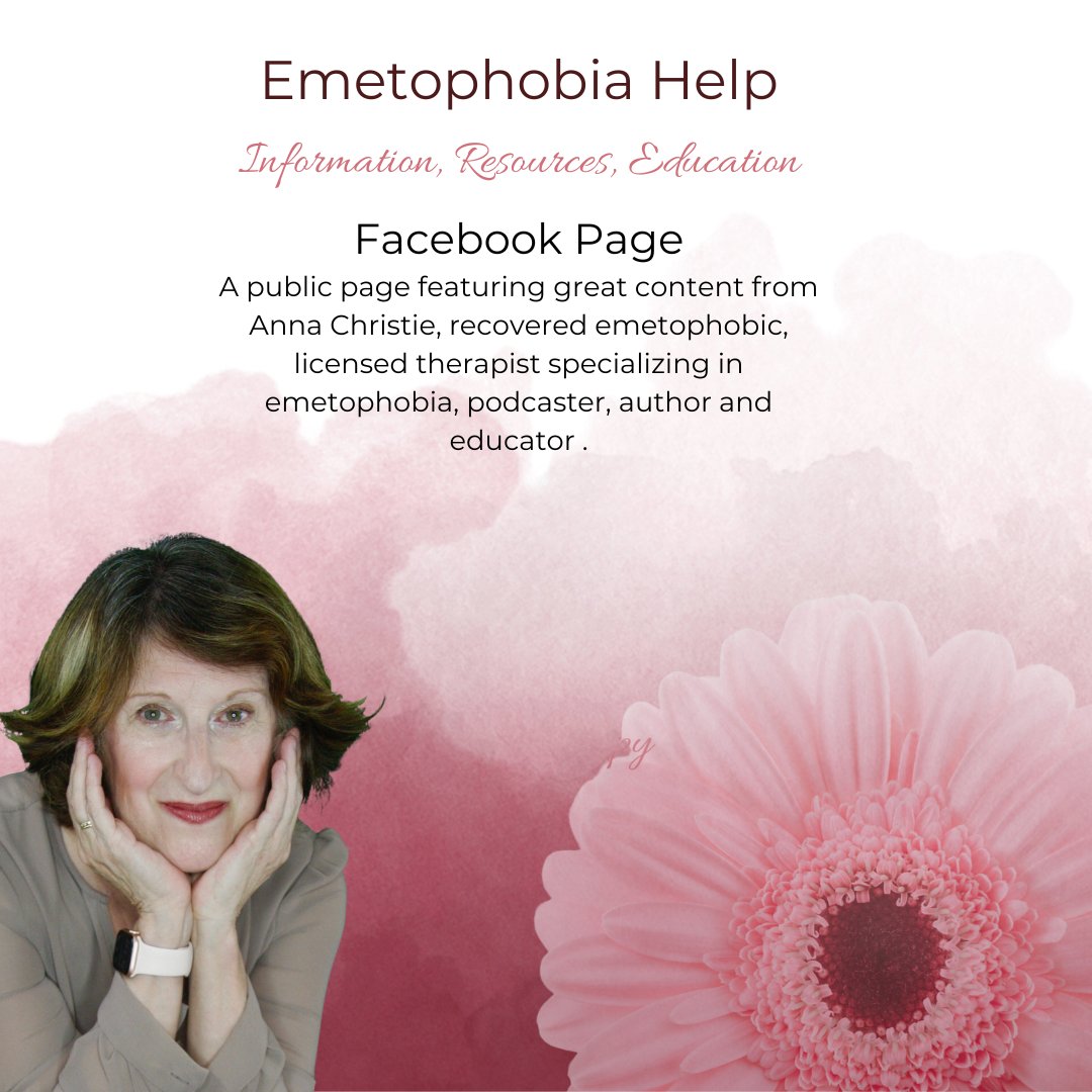 #Emetophobia Help Facebook Page by #AnnaChristie for information, professional advice, tips, wisdom from others and interesting articles pertaining to emetophobia. link.content360.io/facebook-page-… This is a public page.