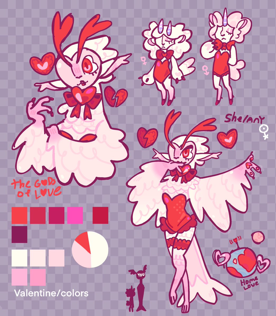 angeldiancie's tweet image. My Gods of Love oc U_U and,,I am in LOVEEE &amp;gt;w&amp;lt; EEEEEEEE!!!!! ❤️
The vibe is so valentine!! &amp;gt;o&amp;lt;💌 (zoom in)
#OC #originalcharacter #FunArt