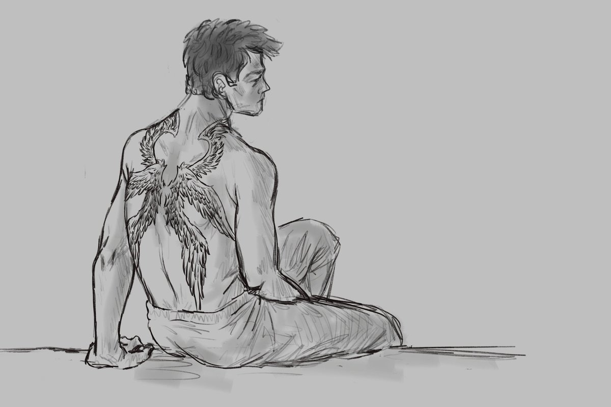Cas with wings tattoo, again🪽

#Castiel