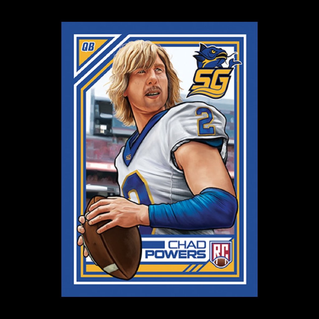 cuylersmith's tweet photo. This limited edition Chad Powers card is now available @Galleries1988. 

https://t.co/j1rt0ahbOH https://t.co/6kGtjVPmwE