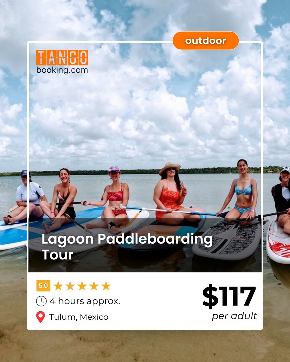 tangobookings's tweet image. 🌴 Paddle into paradise in Tulum 🌊
Trade your usual workout for a scenic glide across crystal lagoons, sunshine, laughter, and adventure guaranteed. ☀️💪

Your perfect day on the water starts here.
👉 TangoBooking.com

#TangoBooking #TulumAdventures #Paddleboarding