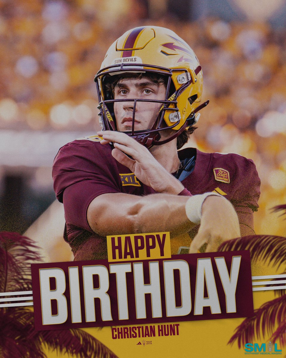 ASUFootball's tweet photo. Happy Birthday Christian! 🎉

@ChristianHuntQB https://t.co/jWYZv1vGE6