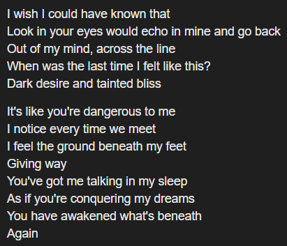 nomissfrancesca's tweet photo. I had a few minutes to spare and felt I needed to come here to say that... My life has taken such an interesting turn that I am basically living (if I'm being literal) EXACTLY the lyrics of one of my favourite songs — AND THE CRAZIEST THING IS THAT IT SEEMS TO BE RECIPROCAL. https://t.co/YyvQfE9Edn