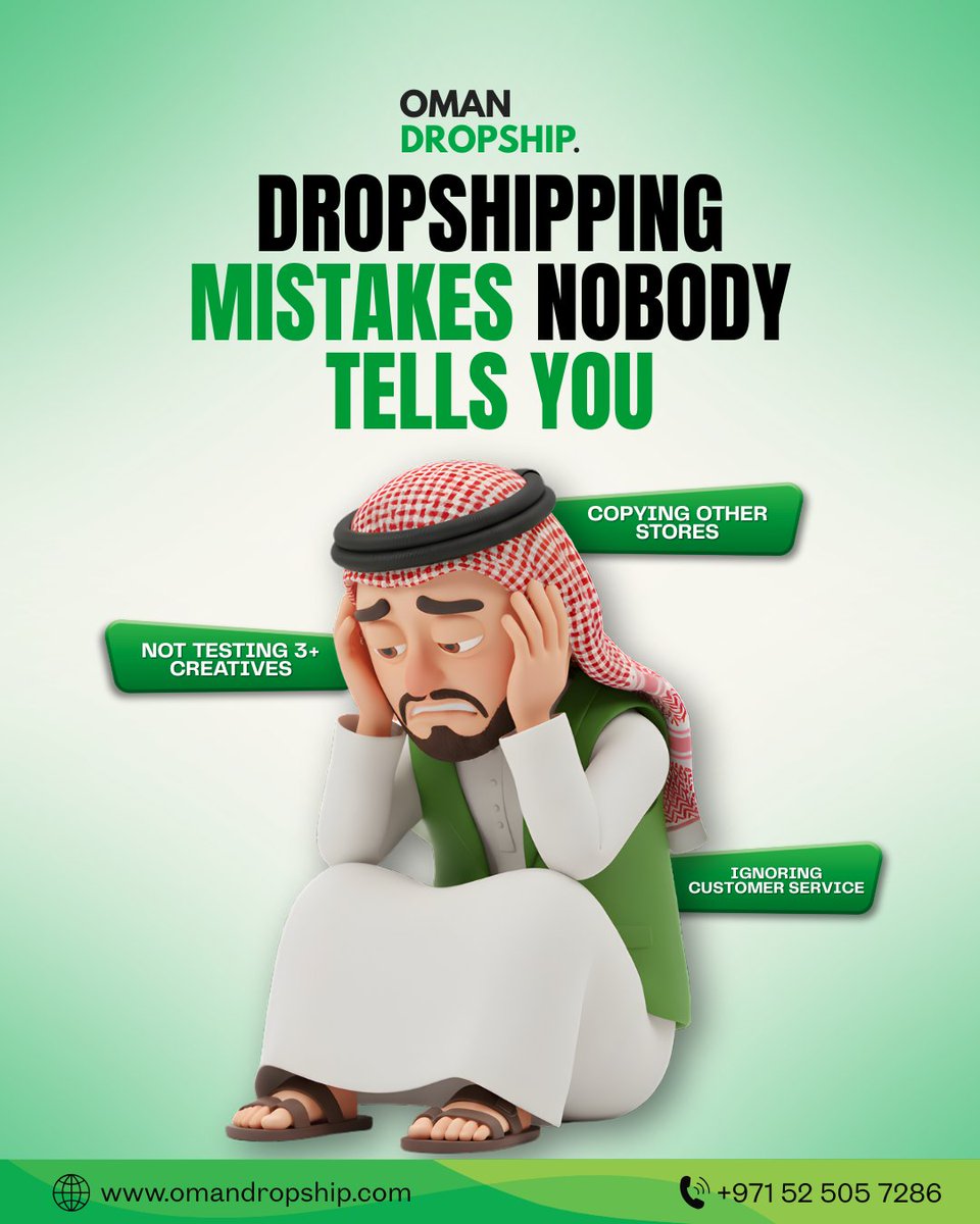 ODSFulfillment's tweet photo. Dropshipping mistakes nobody tells you, but they cost you BIG:

❌ Copying other stores → Customers spot the same template a mile away.
❌ Not testing 3+ creatives → One ad won’t win you a market.
❌ Ignoring customer service → COD returns skyrocket instantly. https://t.co/icYKg6ddme