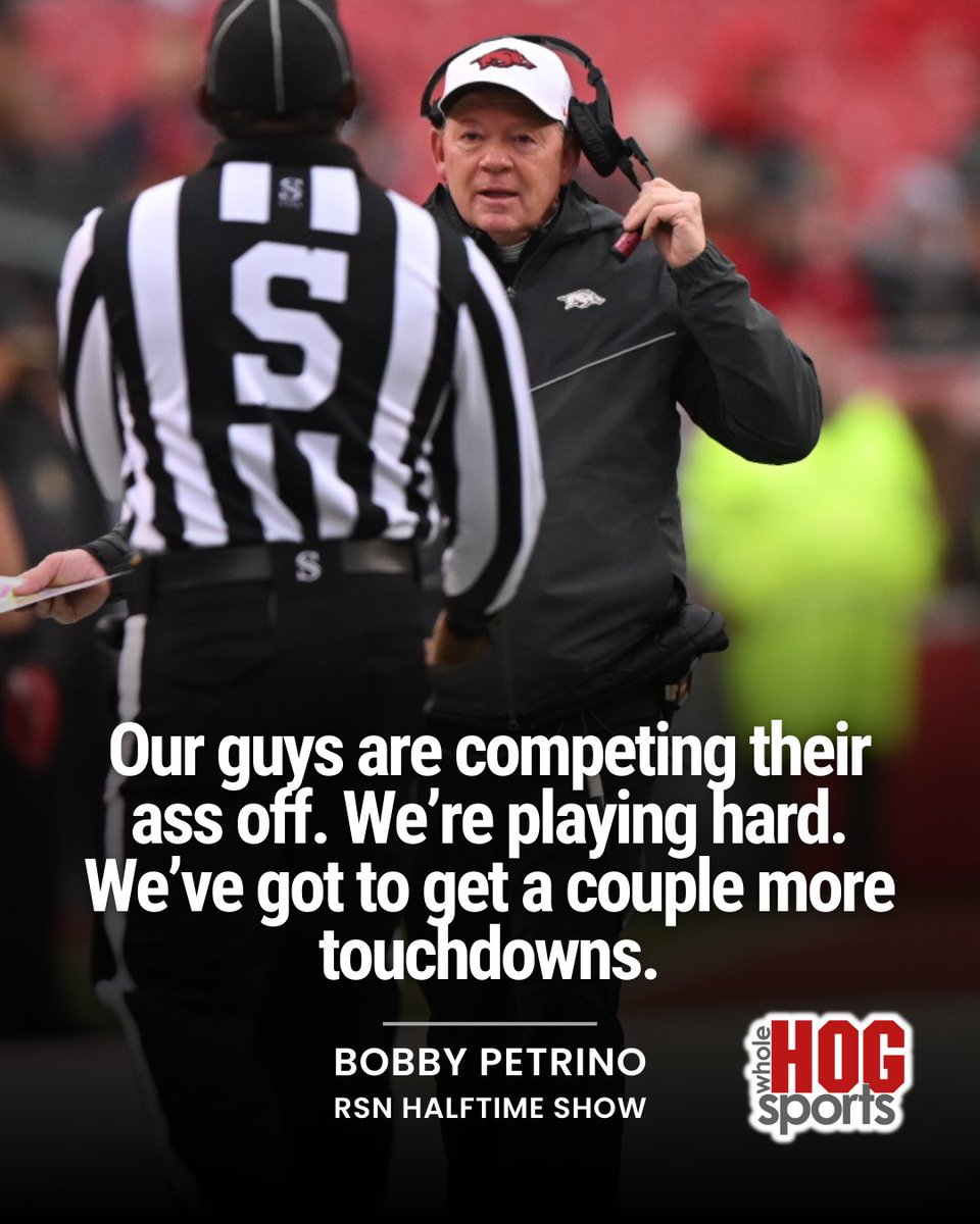 Arkansas 17, Missouri 14 at halftime