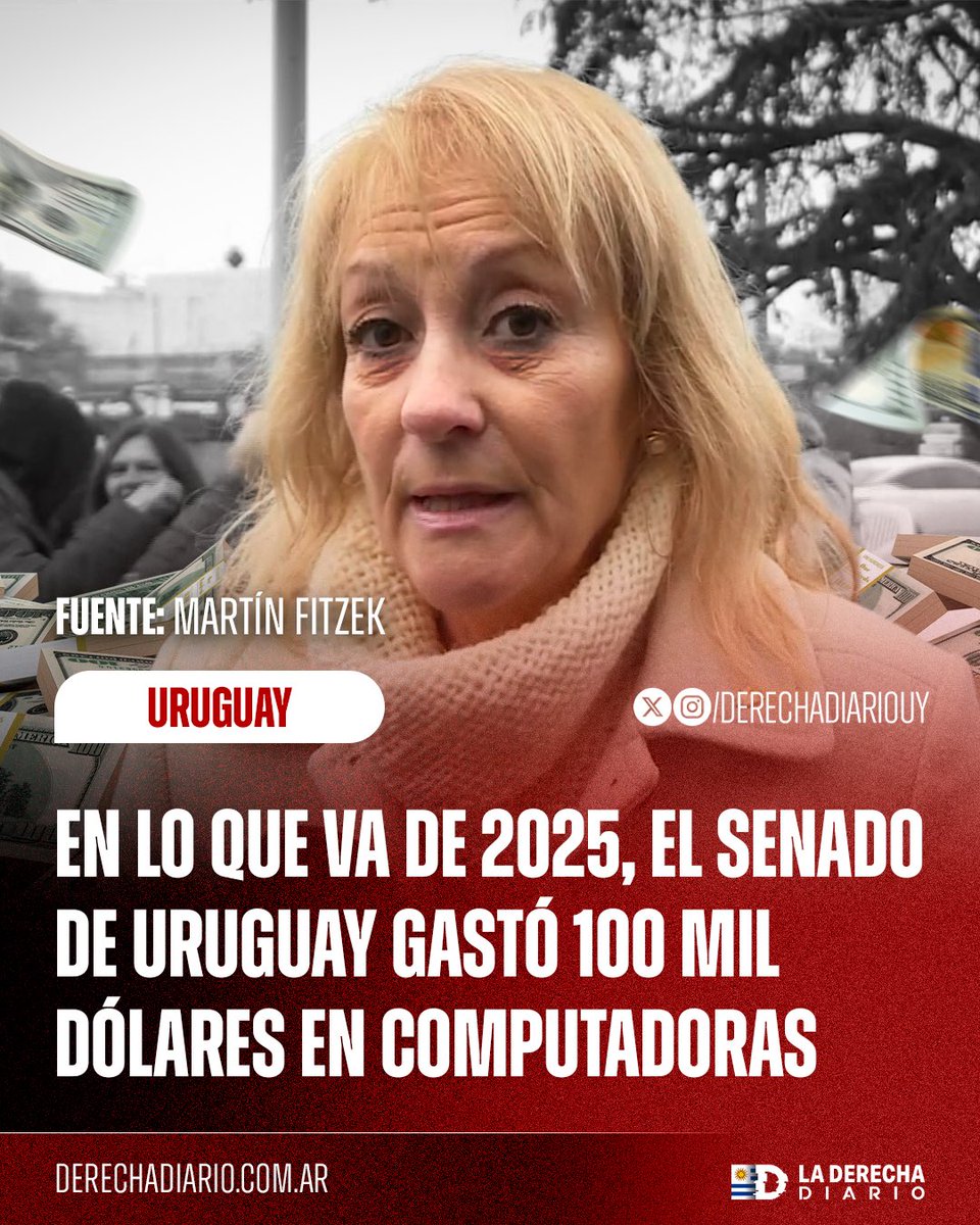 DerechaDiarioUY's tweet image. 🇺🇾 | LOS REYES DEL DESPILFARRO: En lo que va del año 2025, el Senado de Uruguay presidido por la bruja comunista Carolina Cosse, gastó 100 mil dólares en computadoras.