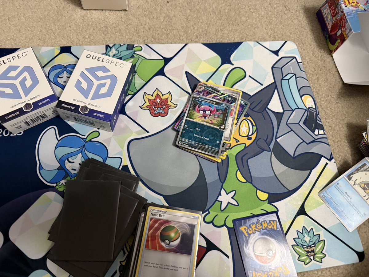 ty to <a href="/DuelSpecTCG/">DuelSpec</a> for sending me out 2 packs of these sick sleeves for mu grim deck these r my fav sleeves to use during events. My fav ones are the rose gold blackout ones.