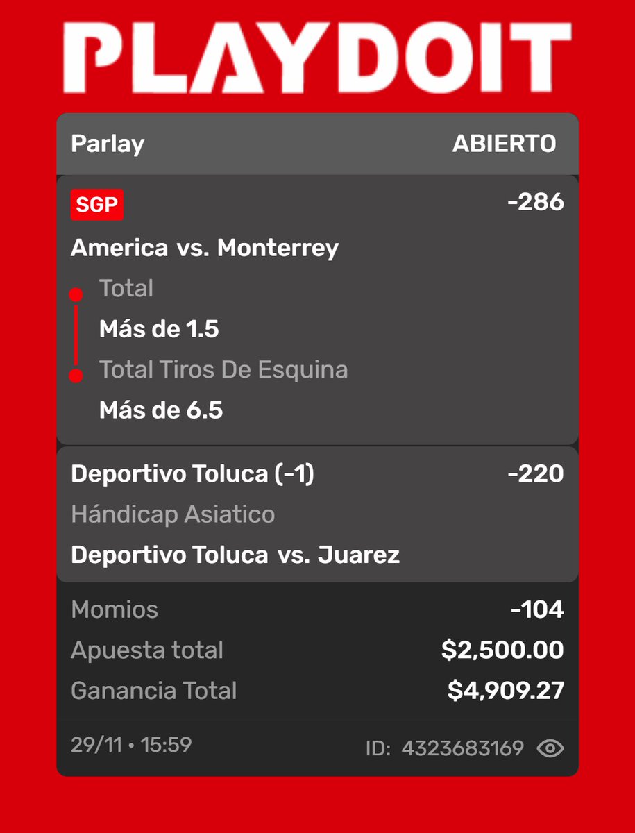 alfredpicks's tweet photo. Quien me sigue? #LigaBBVAMX 

Suerte si andan con el Ame en sus parlays #ClubAmerica  #deportes https://t.co/cW5nDqocWr