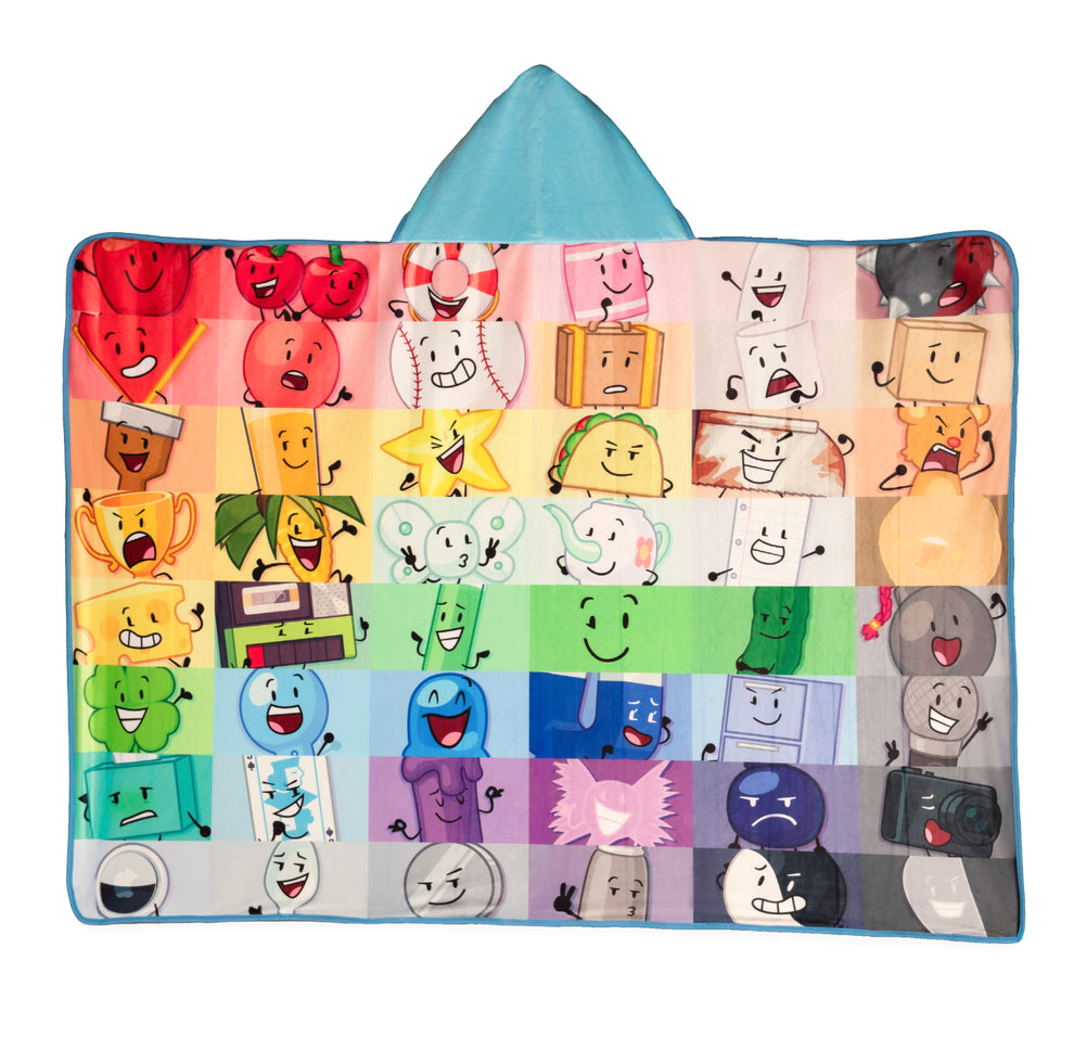TwentyOOP's tweet image. This cozy hooded blanket features all 48 contestants from all four seasons! Each character shown celebrates every era of the series! From the original cast to the newbies! 

#osc #bfdi #objectshowcommunity #objectinvasion #itft #ppt2 #tpot #objectshow #hfjone #inanimateinsanity