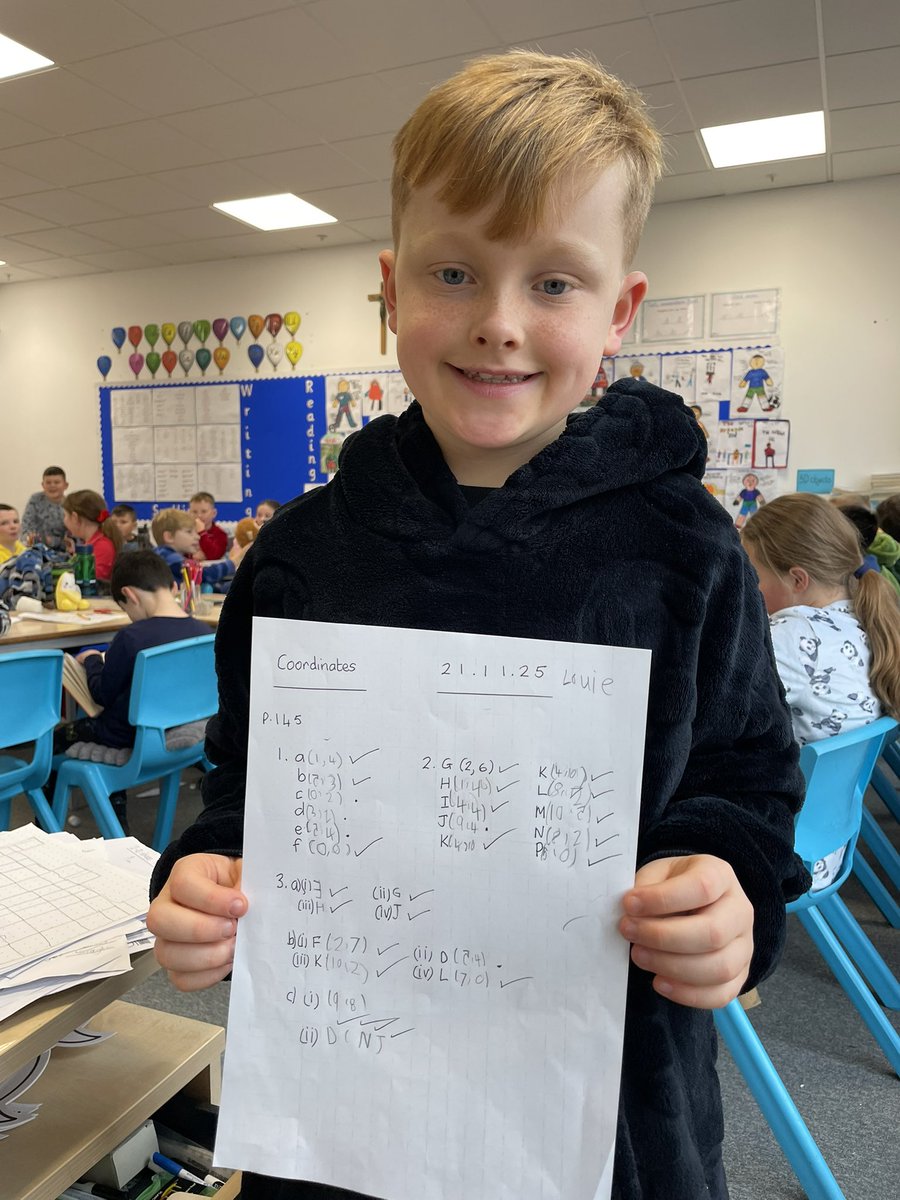 This boy in P5 did super work with coordinates.
