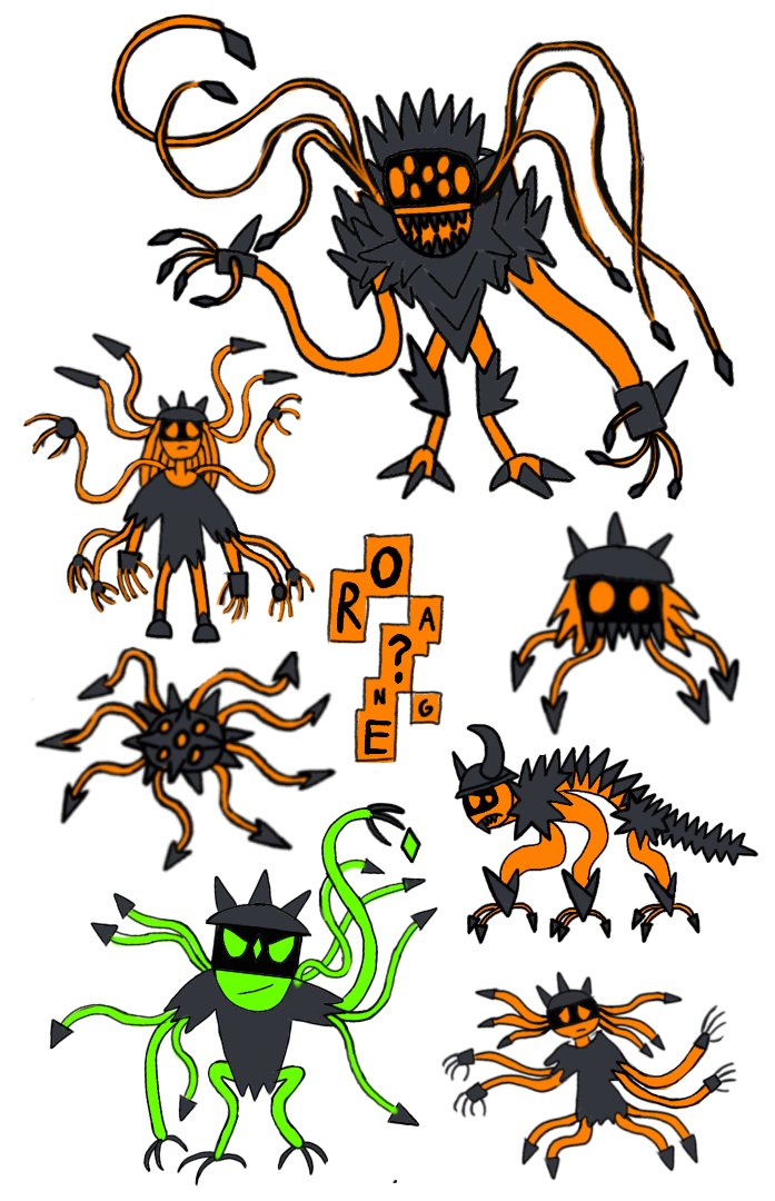 DummiselFan's tweet image. Die Mysteriösen Avatardrohnen.
Die Orangenen heißen:
Orangene
Reaktionslose
Anderswirkende
Nicht
Geisterhafte
Entitäten
Kurz Orange oder noch kürzer Ore
Der einzige Grüne ist ein fast normaler Avatardrohne.
Namen:
Wärter
Krabbler
Kern
Krabbelkopf
Ore mit Tentakeln
Oretopus
Green