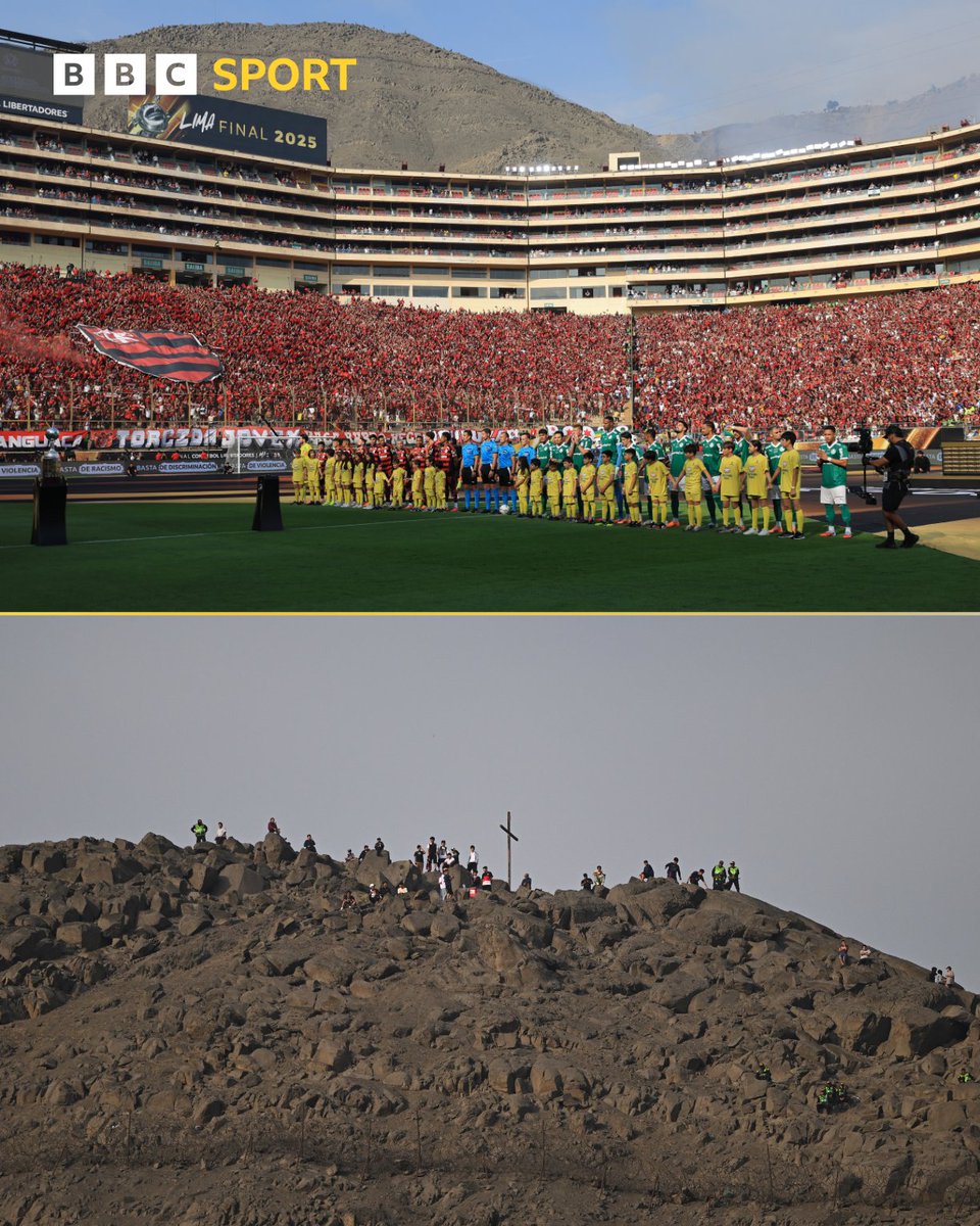 BBCMOTD's tweet photo. Climbing a mountain to watch the Copa Libertadores final in Lima is taking watching a football match to the next level ⛰️😮 https://t.co/oUiJPTETph