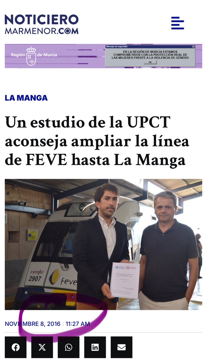 <a href="/regiondemurcia/">Gobierno de la Región de Murcia</a> <a href="/Fomento_RM/">FomentoRM</a> <a href="/JorgeGMontoro/">Jorge García Montoro</a> No tenéis vergüenza. No nos negamos a las necesidades justas de la ciudad de Murcia. Pero con Cartagena y Comarca sois unos absolutos mentirosos impresentables. Utilizáis a la Comarca de Cartagena como
PaPel Higiénico. No tenéis perdón. Sois lo peor que le ha pasado a Cartagena.