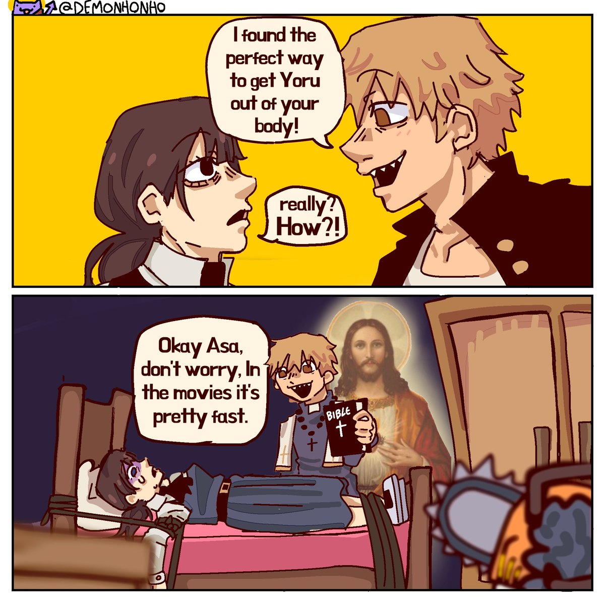 Demonhonho's tweet image. Denji, the best exorcist!
#asamitaka #Denji