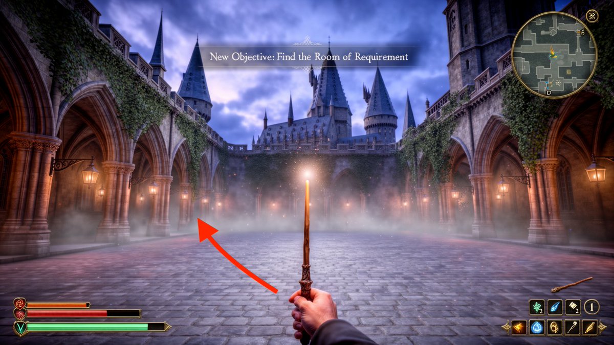 次に、最初のビデオ生成をガイドする終了フレームが必要です。
8 秒後にどこにいたいかを考えて、開始フレームのコピーに矢印を描きます。
これを受けて、Flux 2 に「キャラクターを赤い矢印が指している方向に前進させる」ように指示します