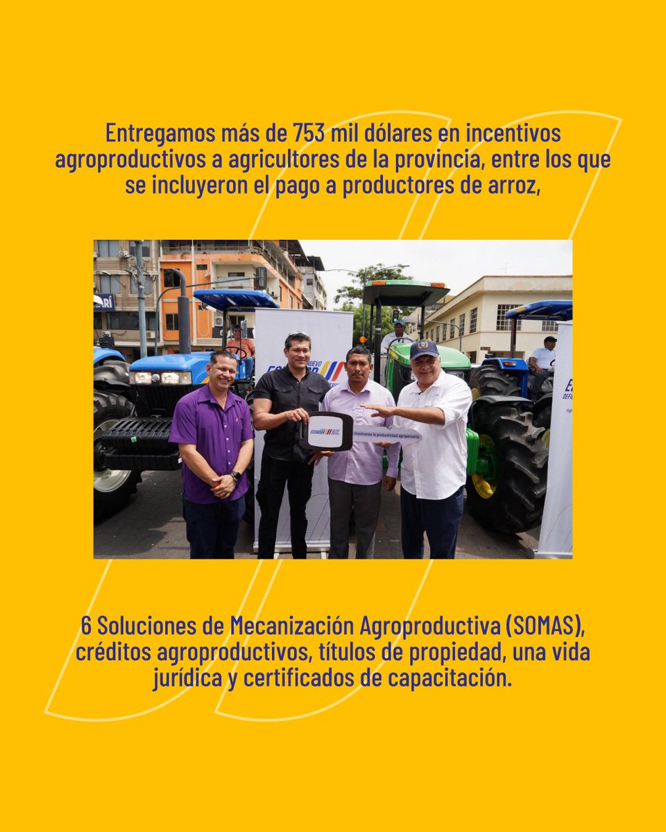 AgriculturaEc's tweet photo. #MAGPInforma | Acompañamos al @INIAPECUADOR en la liberación de la nueva variedad de trigo INIAP–Yurak 2024.
📚 Participamos en la presentación el Atlas Agroeconómico 2024-2025 y entregamos más de 753 mil dólares en incentivos agroproductivos a agricultores de la provincia de Los Ríos. 👨🏽🌾
Conoce el trabajo del #MAGP por el sector agropecuario de #ElNuevoEcuador