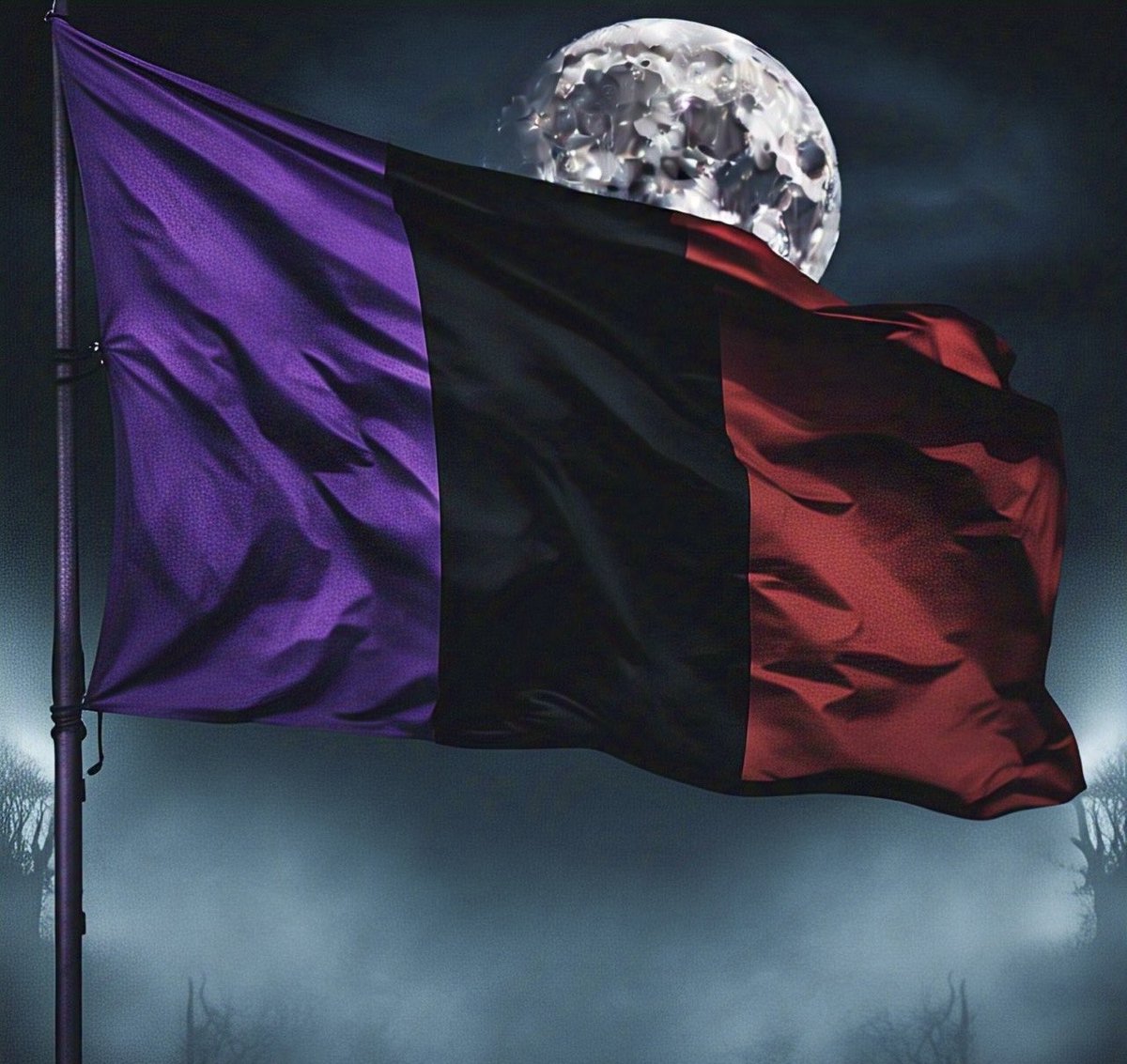 VVarlockVampir's tweet photo. The Flag of the Kingdom of Darkness.

Hail to the people of the Eternal Kingdom of Darkness!

Today, we gather to celebrate the symbol of our unity and strength: the flag of purple, black, and red. This tricolor banner represents the very essence of our kingdom, … https://t.co/yI3GCxTgLw