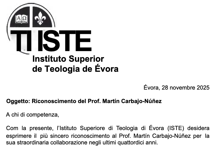Reconocimiento del ISTE por catorce años de colaboración: antoniano.org/carbajo/cultur…
English: antoniano.org/carbajo/cultur…
Italian: antoniano.org/carbajo/cultur…