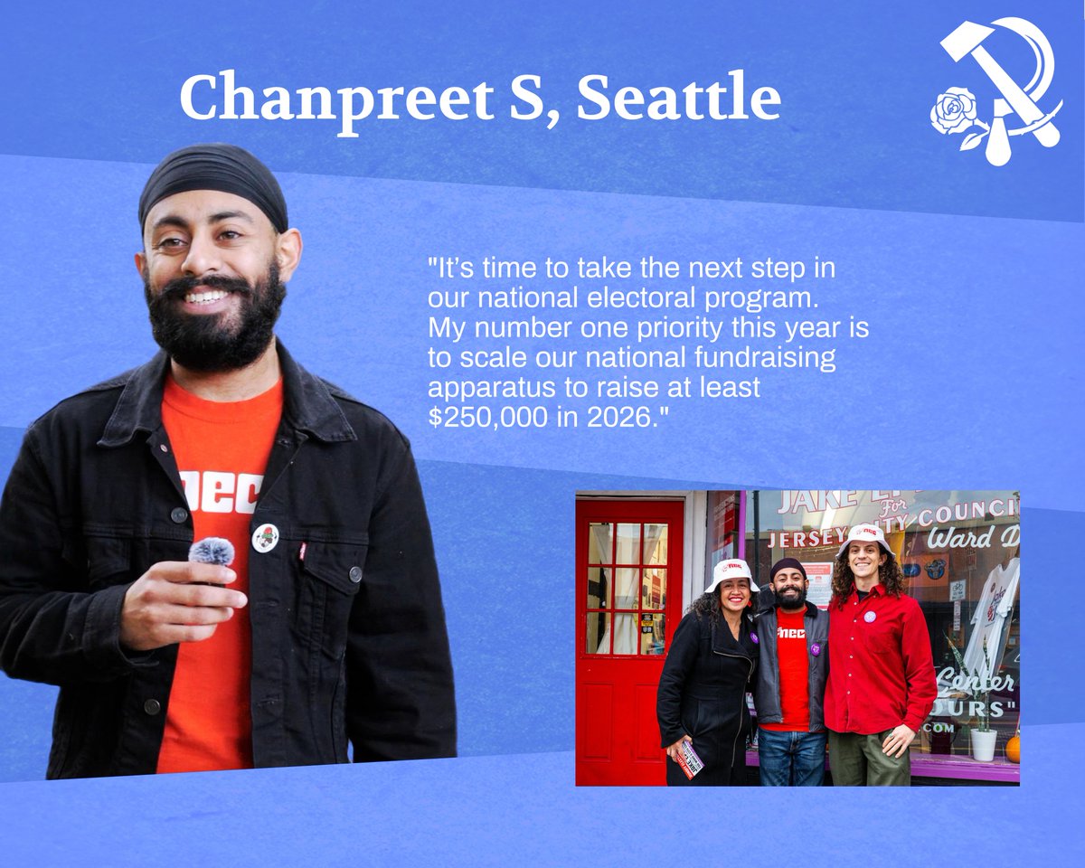 Chanpreet S is the co-chair of the Seattle EWG, the other co-chair of the NEC Operations Subcommittee, and created and launched Socialist Cash. His organizing experience includes Raise the Wage Renton, Shaun Scott for State Assembly and community support for Punjabi immigrants.