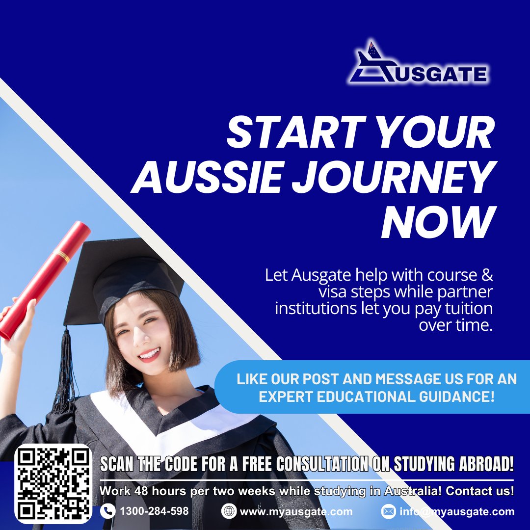 Aus_Gate's tweet image. Start your Australia journey with Ausgate course consultation, visa support and enjoy the flexibility of tuition payment plans from our partner universities.
Schedule your free consultation today:   
calendly.com/info-ausgate   
#studyinaustralia #australiastudyvisa #australiavisa
