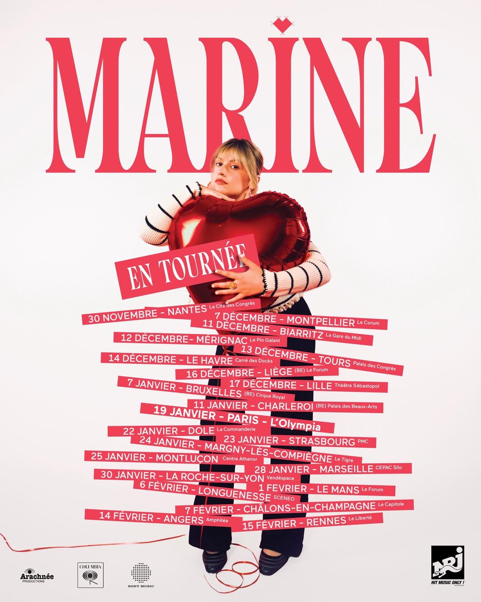 starac2425's tweet photo. ça y est, c’est le grand jour! Marine débute sa tournée solo ce soir à Nantes 🥹 https://t.co/sVLFjiNwk1