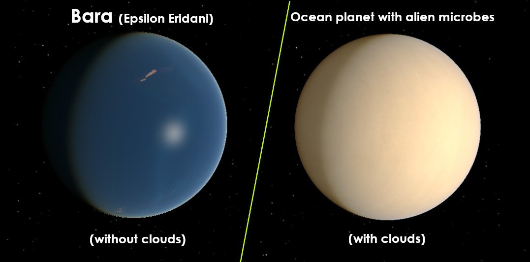 mikusingularity's tweet image. (Orion&apos;s Arm) Ran (Epsilon Eridani) was colonized in 2564 (595 AT) by ships from Earth, Mars, and Jupiter.
- Alien microbes were found on Bara &amp;amp; Unn
- The gas giant Ægir was converted to a &quot;Jupiter Brain&quot; supercomputer (7050 AT) with simulations of evolved life on Bara &amp;amp; Unn