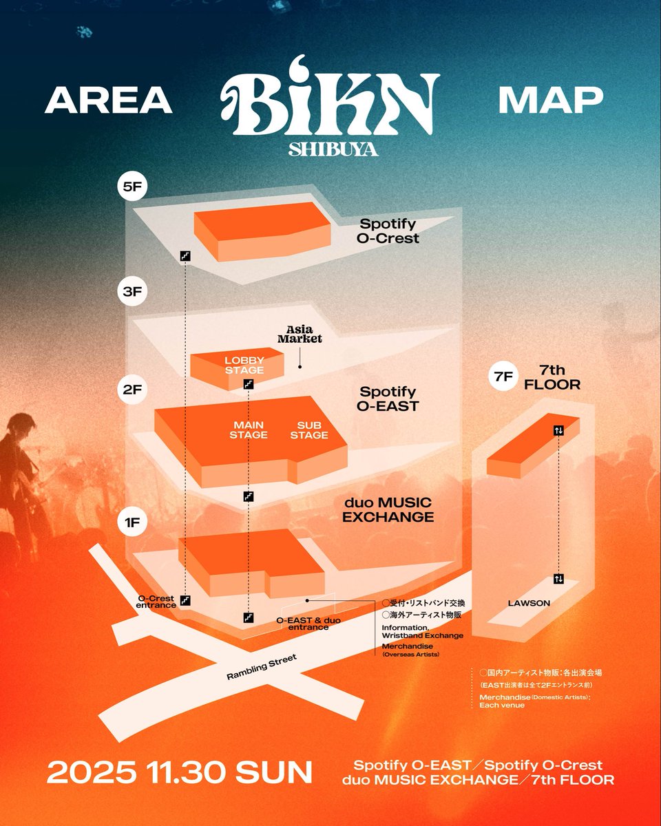 BiKNshibuya's tweet image. 🔥𝙏𝙊𝘿𝘼𝙔🔥 𝙏𝙊𝘿𝘼𝙔🔥 𝙏𝙊𝘿𝘼𝙔🔥
𝘽𝙞𝙆𝙉 𝙨𝙝𝙞𝙗𝙪𝙮𝙖 𝟮𝟬𝟮𝟱 📍𝙎𝙝𝙞𝙗𝙪𝙮𝙖,𝙏𝙤𝙠𝙮𝙤

《世界で活躍するアジアのアーティストが一堂に会する音楽イベント 》
#BiKNshibuya2025  が本日11月30日渋谷・道玄坂エリア複数ライブハウスにて開催🏁

»» 🎫当日券あり««
11月30日(日)