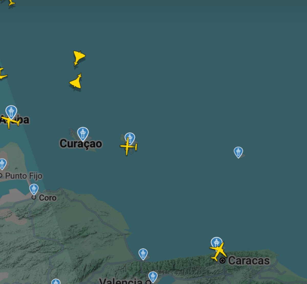 Conflict_Radar's tweet image. 🔴Two U.S. Navy F/A-18Es recently appeared and disappeared from radar off the coast of Venezuela