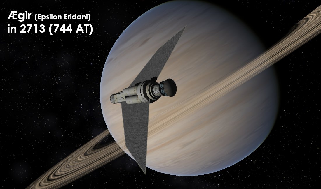 mikusingularity's tweet image. (Orion&apos;s Arm) Ran (Epsilon Eridani) was colonized in 2564 (595 AT) by ships from Earth, Mars, and Jupiter.
- Alien microbes were found on Bara &amp;amp; Unn
- The gas giant Ægir was converted to a &quot;Jupiter Brain&quot; supercomputer (7050 AT) with simulations of evolved life on Bara &amp;amp; Unn