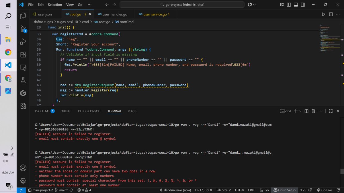 DandiExplore's tweet image. Day 89/100 #100DaysOfCode 

I got a task to simulate register and login an account with validation using regex