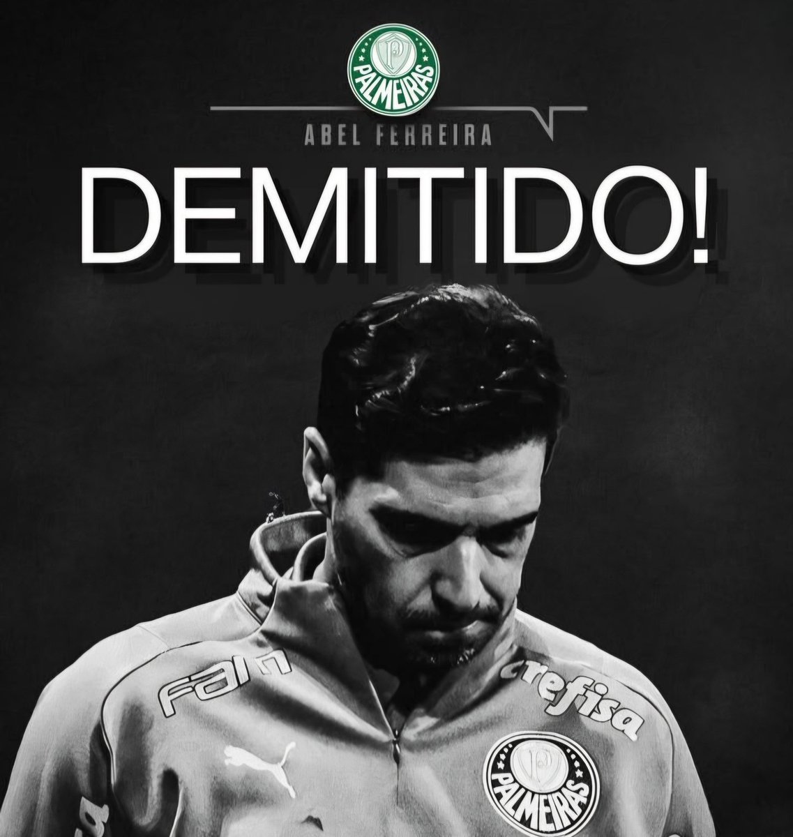 Ele tinha o Brasileirão na mão e estava na final da Libertadores.

Decidiu entregar um campeonato pra focar no outro e perdeu os dois.

Pior de tudo: futebol horroroso.

Pede pra sair, Abel Ferreira.

Seja homem e cumpra sua palavra.