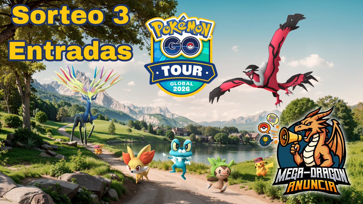 MegaDragoAn's tweet image. Sorteo: 3 Entradas para el Tour de Pokémon GO- Kalos: Global 🎟

Para participar:

- Seguir la Página, Darle like y RT al post.

- Comenta si eres Team: Xerneas ó Yveltal. 

Se sortearán el día 6 de Enero, 11 AM CDMX. 

Vengan a participar ✨

#PokemonGOTour