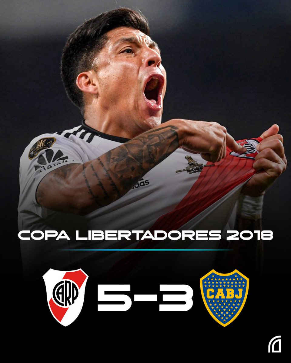 dataref_ar's tweet photo. 🐔🏆 RIVER PLATE SIGUE SIENDO EL ÚLTIMO CLUB ARGENTINO CAMPEÓN DE LA COPA LIBERTADORES

✅ Le ganó 5-3 en el resultado global a Boca Juniors. https://t.co/6kh324Sd8P