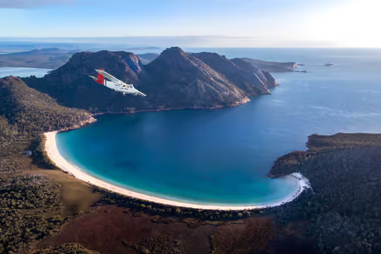 Wineglass Bay, is an Australian town on the east Coast of Tasmania 192 km north-east of Hobart and 173 km south-east of Launceston, being the main entrance point for visitors to the Freycinet National Park.