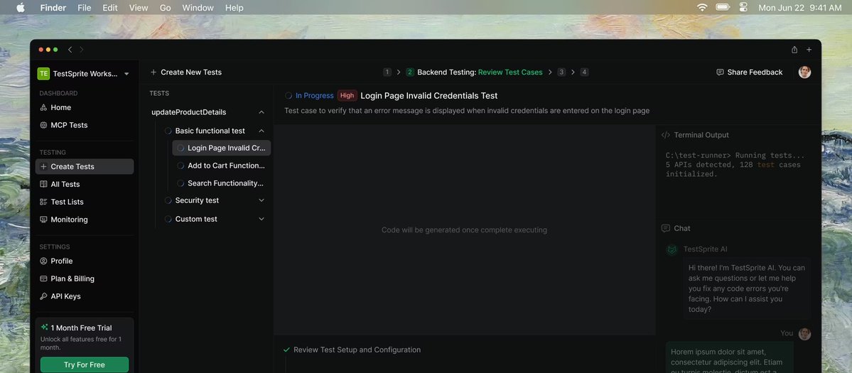 Test_Sprite's tweet image. From &quot;Test Failed&quot; to &quot;Test Fixed&quot; in seconds. ⏱️

TestSprite analyzes the failure, finds the root cause, provide actionable recommendation, and lets you iterate immediately.

💡 Pro Tip: You can edit test prompts anytime to regenerate cases with different scenarios, no coding…