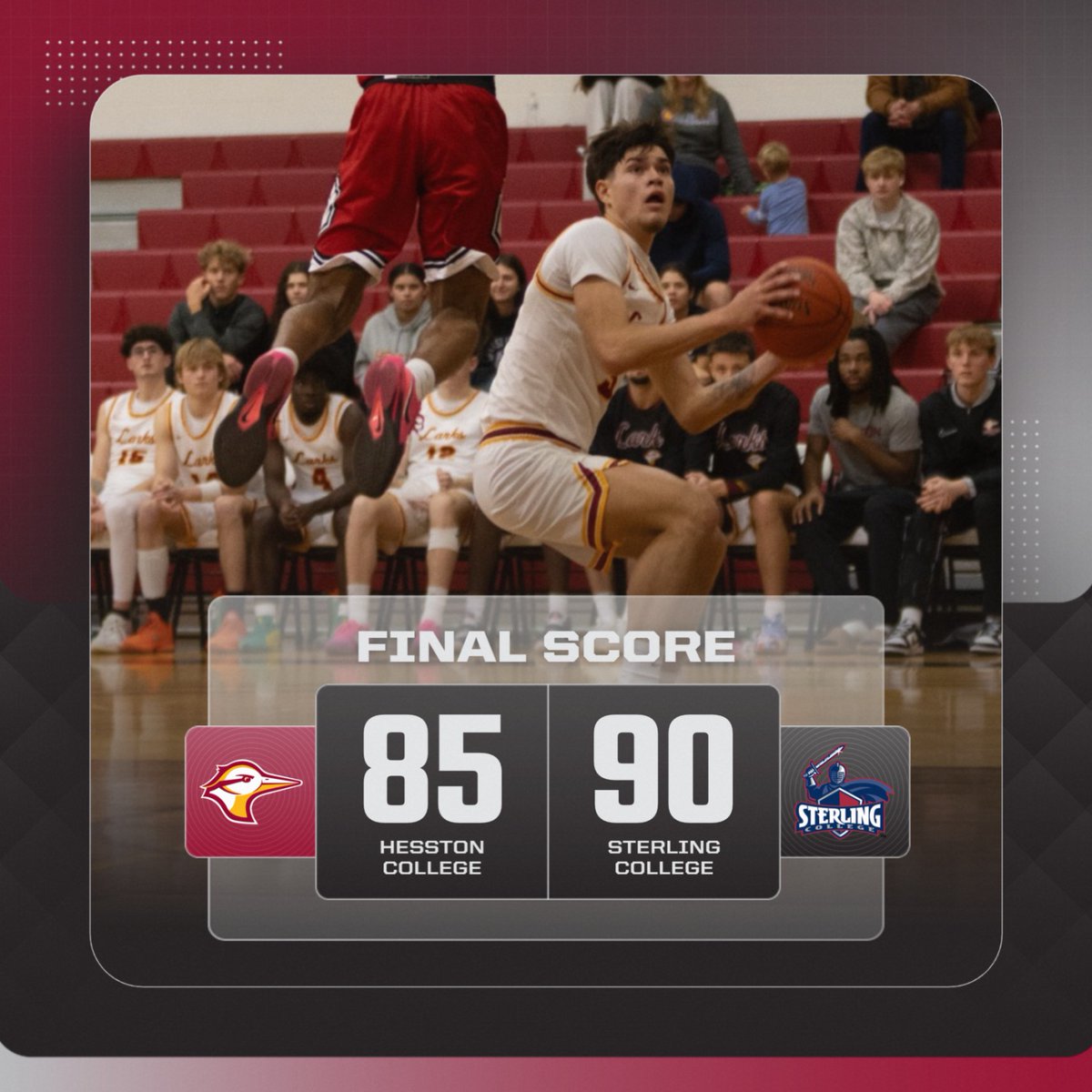 GoLarks's tweet photo. A second half run by the Larks falls short as they fall to Sterling. Brennon Dodge led the Larks with 23 points followed by Trent Thompson with 21. Rob Gambill and Marcus Golden each contributed six rebounds. 

The Larks will hit the road to take on Wayne State College on Dec. 1. https://t.co/fVYmCK7uvq