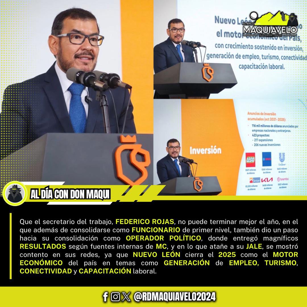 AL DÍA CON DON MAQUI
POR: YARESSI ORTEGA
29/11/2025

Federico Rojas (<a href="/federicorojasv/">Federico Rojas</a>): Del trabajo al tablero político… y ganando