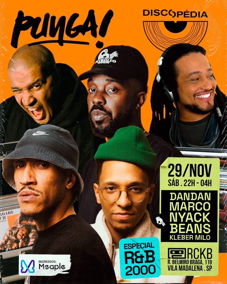 _Discopedia's tweet image. Primeiro encontro da sensacional de São Paulo com a Punga!

Daqui a pouco, a partir das 22h, na Casa Rockambole.

Especial R&amp;amp;B 00's do começo ao fim!

DJs DanDan, Marco, Nyack, Beans &amp;amp; Kleber Milo nos toca-discos.

Pouquíssimos ingressos disponíveis na porta!